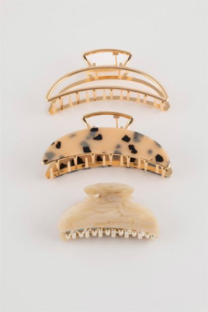 3 Piece Leopard Patterned Hair Clips