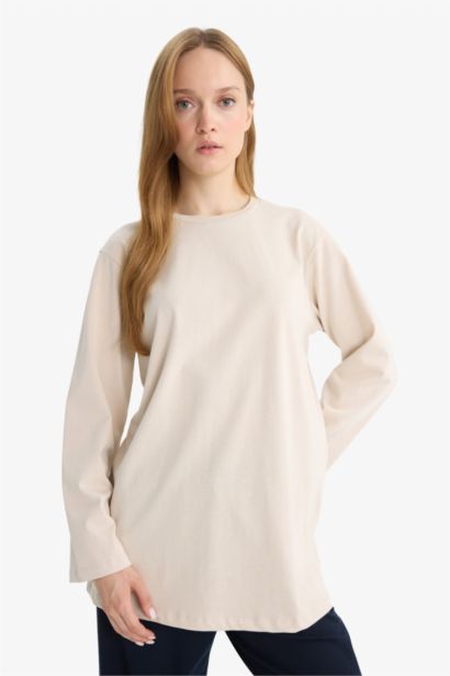 Regular Fit Crew Neck Long Sleeve Tunic