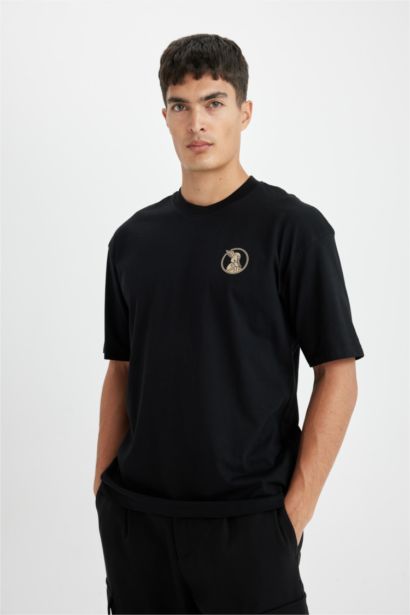 Oversize Fit Crew Neck Back Printed T-Shirt