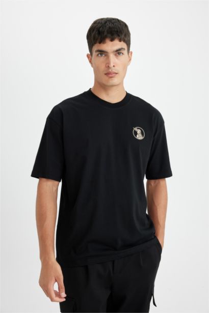 Oversize Fit Crew Neck Back Printed T-Shirt