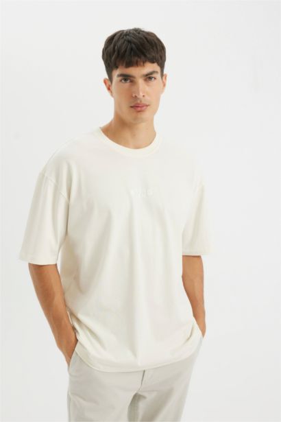 Oversize Fit Crew Neck Back Printed T-Shirt