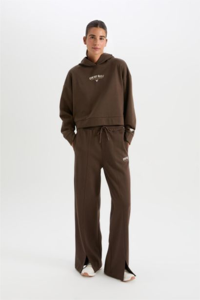 بنطلون سويت بانتس وايد ليج برجل واسع بجيب من DeFactoFit