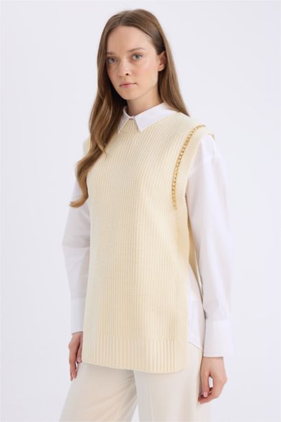 يلك صوف سادة بياخة مستديرة بفتحة من الجانب