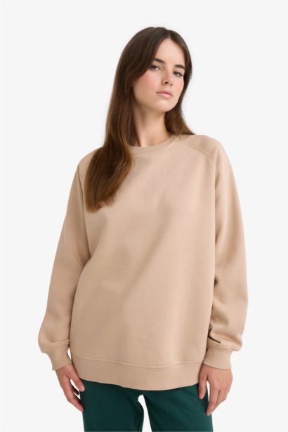 Oversize Fit Crew Neck Thick Fabric Sweatshirt