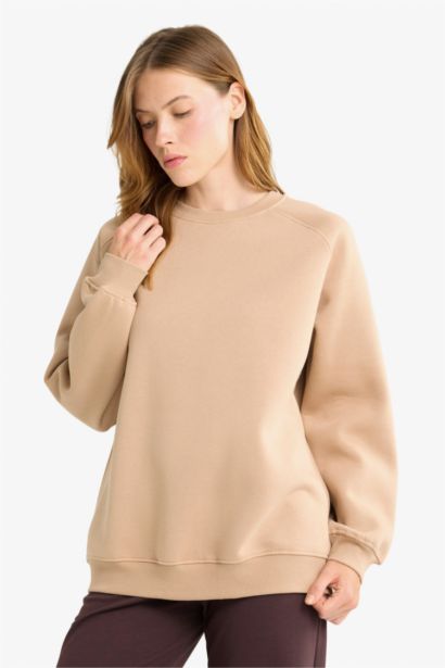 Oversize Loose Fit Basic Thick Fabric Sweatshirt