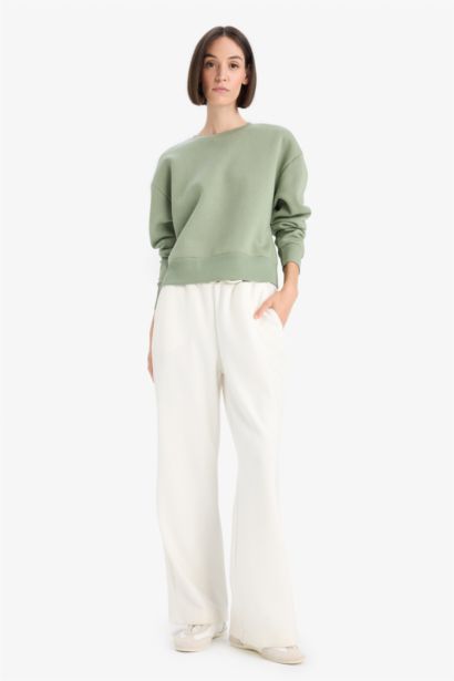 Sweatshirt en tissu épais à Col rond et Coupe boxy