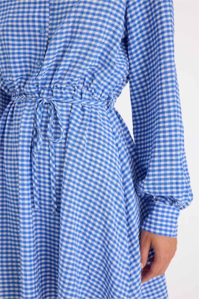 Shirt Collar Modal Long Sleeve Mini Dress