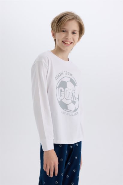 طقم بيجاما اولادي قصة عادية وكم طويل - قطعتين