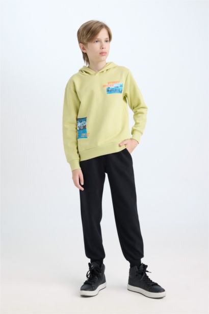 Boy Printed Thick Hoodie Sweatpants 2 Piece Set