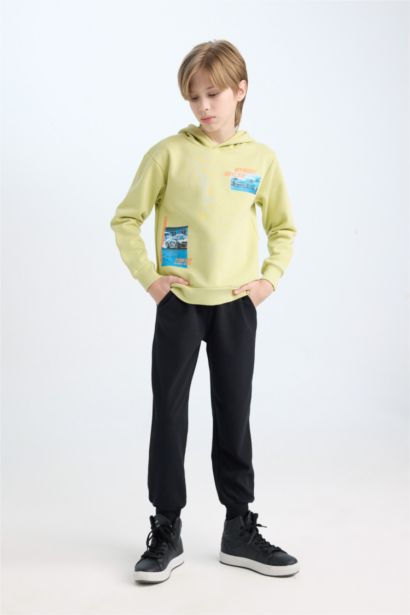 Boy Printed Thick Hoodie Sweatpants 2 Piece Set