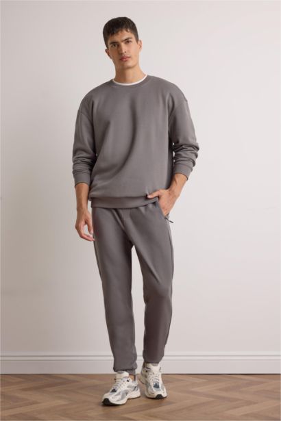 Slim Fit Dar Kesim Fermuar Cepli Pike Eşofman Altı