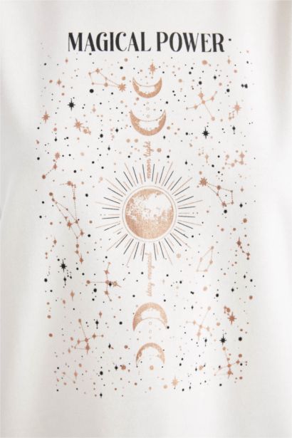 Sweat-shirt à col rond imprimé Coupe décontracté pour Femme