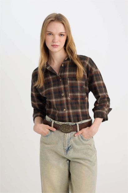Oversize Plaid Flannel Lumberjack Jacket Shirt