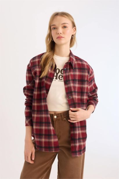 Oversize Checkered Flannel Lumberjack Jacket Shirt