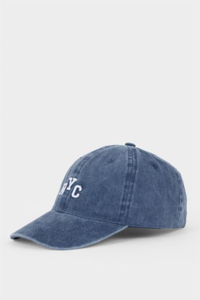 Boy Embroidered Cotton Denim Cap
