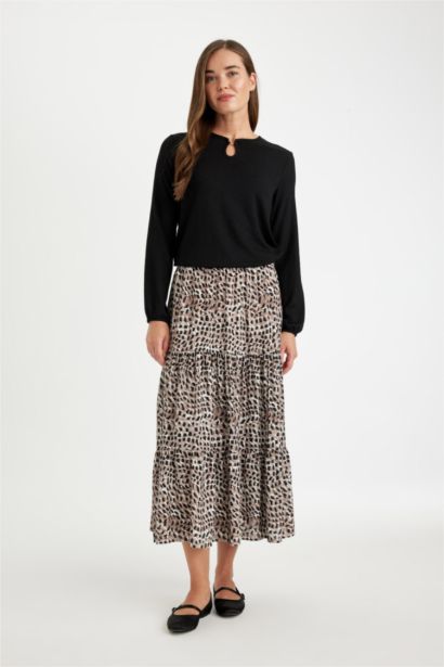 Leopard Print Maxi Skirt