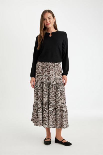 Leopard Print Maxi Skirt