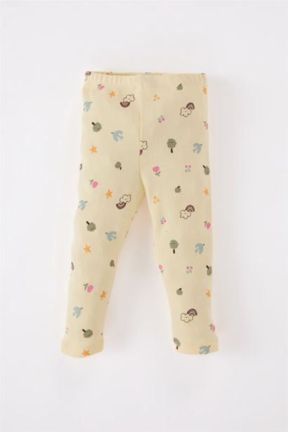 طقم بيجاما بيبي بناتي مضلع قصة عادية بكم طويل - قطعتين