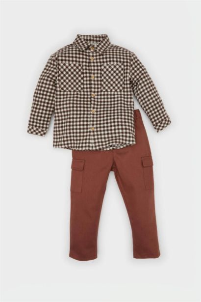 Baby Boy Checked Shirt Cargo Bottom 2 Piece