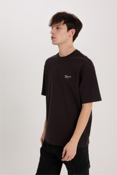 تيشيرت نص كم تقيل اوفر سايز مطبوع