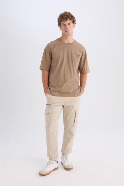 Oversize Fit Crew Neck Printed Short Sleeve T-Shirt