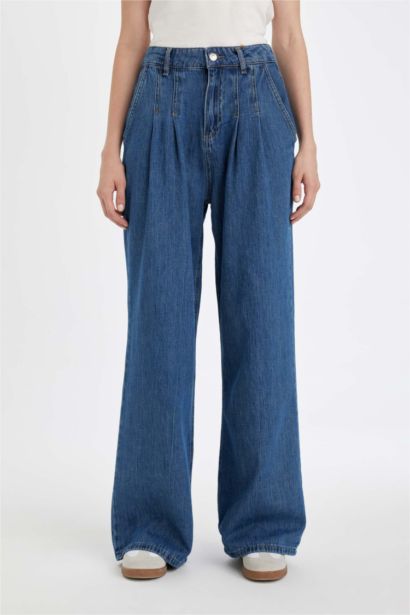 Wide Leg Denim Trousers