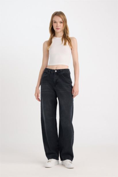 High Waist Baggy Fit Trousers