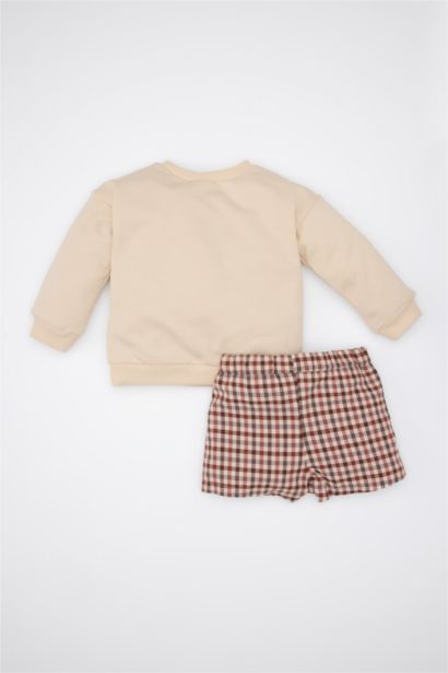 Baby Girl Printed Sweatshirt Skirt Socks 3 Piece Set