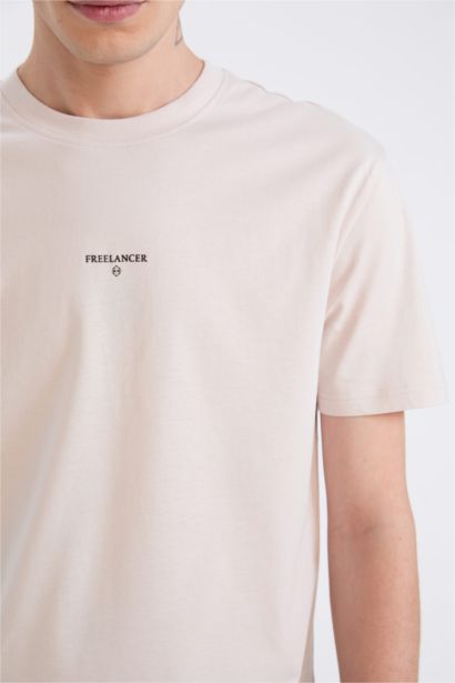 Regular Fit Crew Neck Printed Short Sleeve T-Shirt