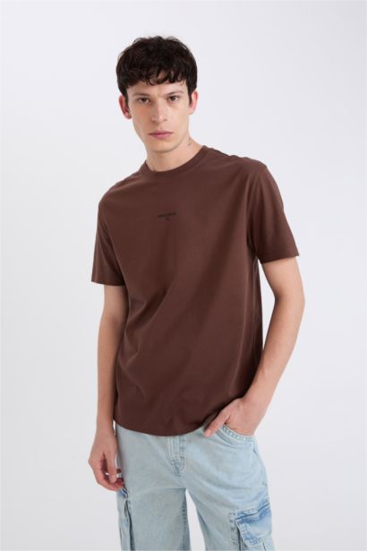 Regular Fit Crew Neck Printed Short Sleeve T-Shirt