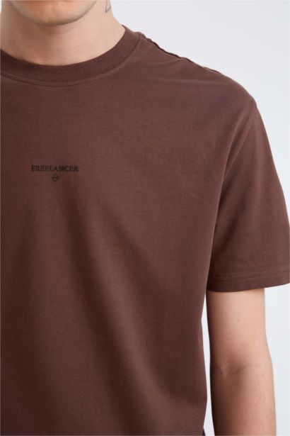 Regular Fit Crew Neck Printed Short Sleeve T-Shirt