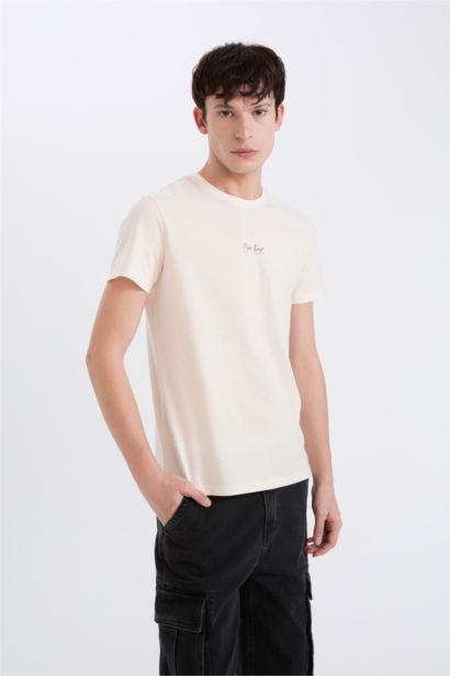 Slim Fit Crew Neck Printed Short Sleeve T-Shirt