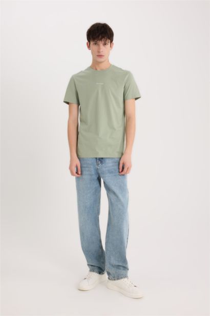 Slim Fit Crew Neck Printed Short Sleeve T-Shirt