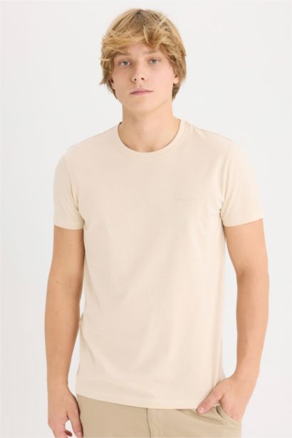 Slim Fit Crew Neck Printed Short Sleeve T-Shirt