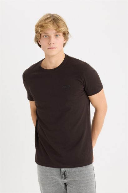 Slim Fit Crew Neck Printed Short Sleeve T-Shirt