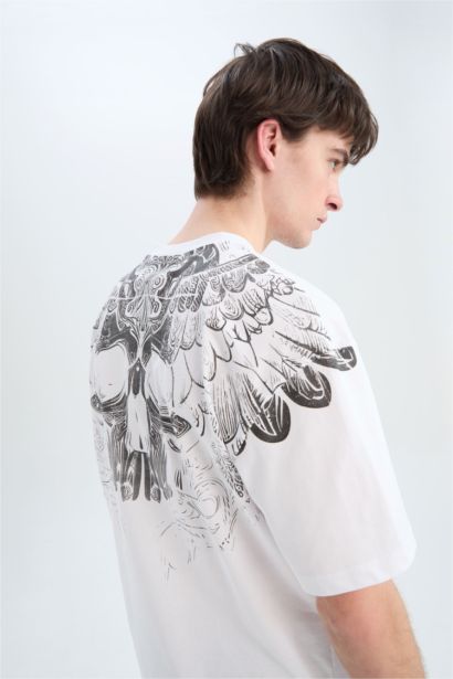 Oversize Fit Crew Neck Printed Short Sleeve T-Shirt