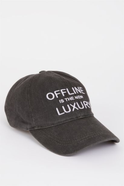 Kadın Nakışlı Jean Görünümlü Cap Şapka