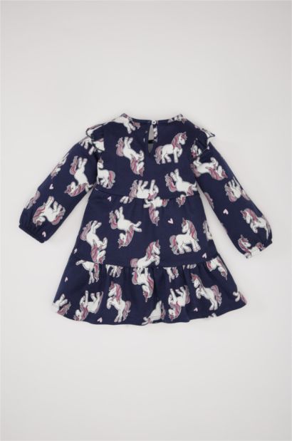 Baby Girl Unicorn Printed Long Sleeve Sweat Dress