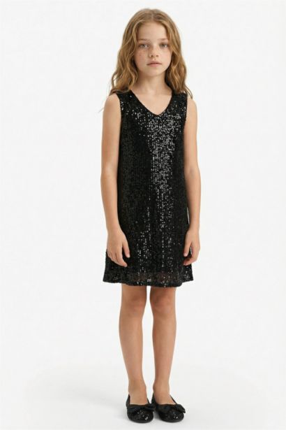 Robe sans manches à paillettes pour Fille