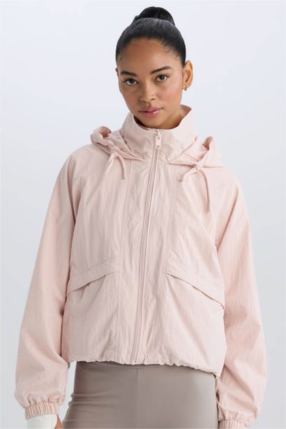 Jacket à capuche imperméable léger et fermeture zip