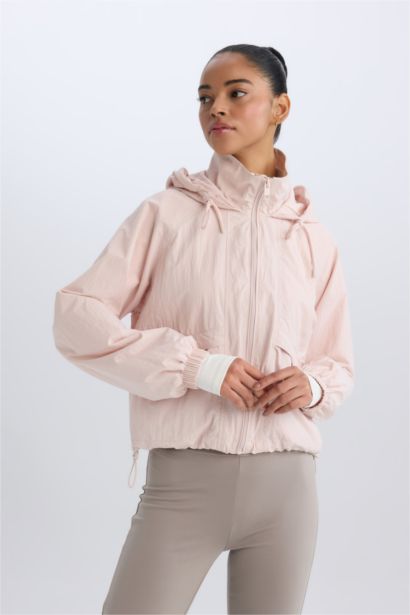 Jacket à capuche imperméable léger et fermeture zip