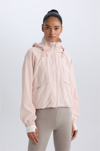 Jacket à capuche imperméable léger et fermeture zip