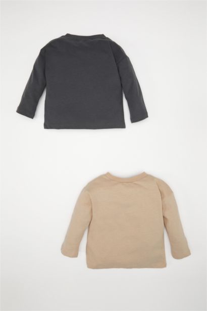 Lot de 2 T-Shirts à Manches Longues en tricot à Col Rond pour BéBé Garçon