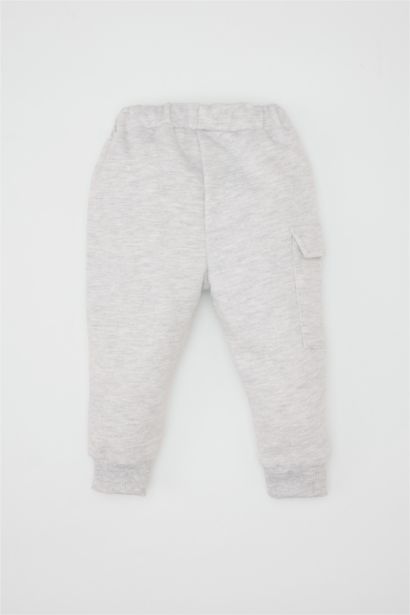 سروال بطبعة شعار قماش رقيق قصة عادية