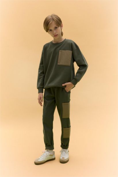 Boy Thick Elastic Waist Jogger Sweatpants