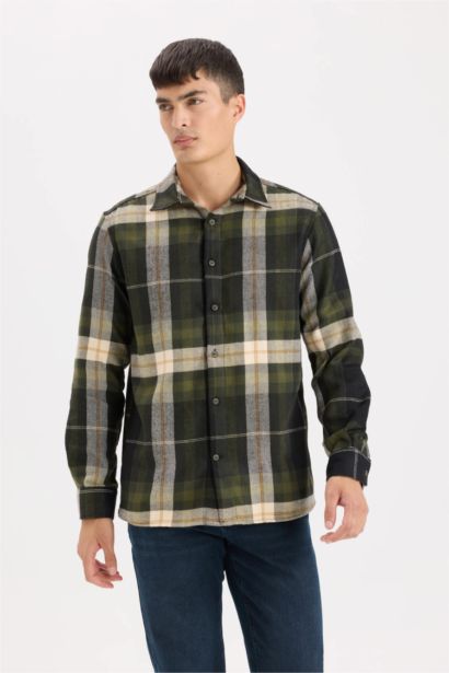 Regular Fit Flanel Long Sleeve Shirt