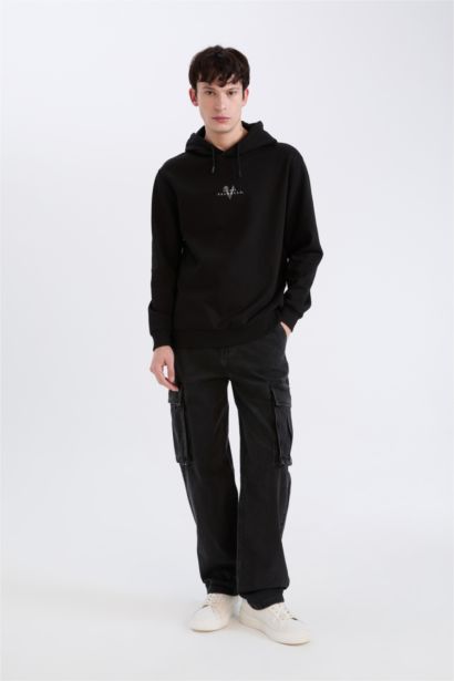 Vikings Valhalla Regular Fit Kapüşonlu Sırt Baskılı Sweatshirt