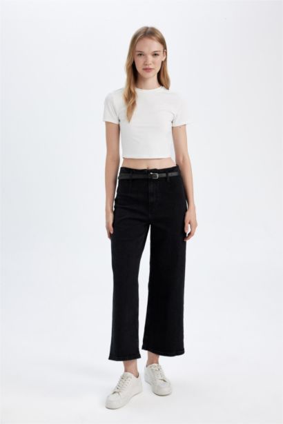 High Waist Culotte Fit Trousers