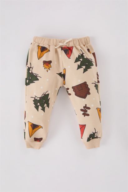 Ensemble de sweat-shirt imprimé Nouvel An à col rond et pantalon à taille élastique pour Bébé garçon