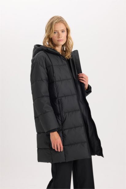 Regular Fit Kapüşonlu Fermuarlı Cepli Parka